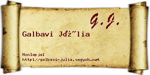 Galbavi Júlia névjegykártya